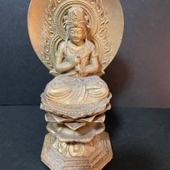 仏像　金メッキ　大日如来像　牧田秀雲作　重量653g 高さ約15cm