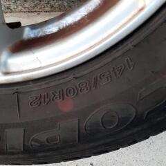 145/80/12 夏タイヤ4本アルミホイールセット　ダイハツハ...