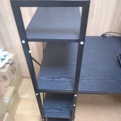 デスク　棚付き　黒　60 x 120の画像