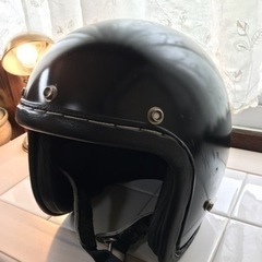 SHMレザートリムジェットヘルメット タチバナ フラットブラック ハンドステッチの画像