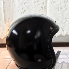 SHMレザートリムジェットヘルメット タチバナ フラットブラック ハンドステッチの画像
