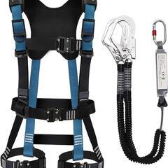 全身反射付き フルハーネス セット 安全帯　伸縮式　ランヤード付き 2丁掛け 新規格適合 フルハーネス 安全帯 墜落防止 2丁掛け ランヤード 高所作業