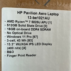 HP Pavilion Aero13-be1021au  ノートパソコンの画像