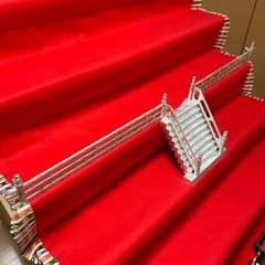 階段欄干 ひな人形 飾り 銀色 菊水作 祐月（月印九番親王三五揃）