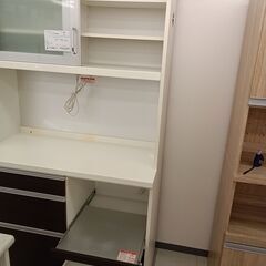 ★ジモティ割あり★  レンジボード ホワイト H196×D51×W110 クリーニング済み TC551