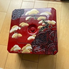 重箱　お弁当箱　皿付き　蓋あり　2段　レトロの画像