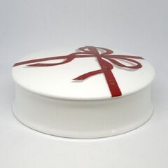 希少 Christian Dior ART DE LA TABLE 蓋つき容器 円形 リボン柄 直径12.5cm ディオール 札幌市 清田区 平岡の画像