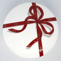 希少 Christian Dior ART DE LA TABLE 蓋つき容器 円形 リボン柄 直径12.5cm ディオール 札幌市 清田区 平岡の画像