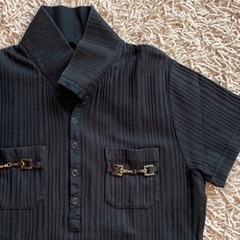 ニットシャツ　テットオム　TETE OMME Lサイズ　肩幅38×着丈63センチ　服/ファッション シャツ メンズの画像