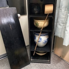 茶道具一式 短冊箱 水指 茶碗 柄杓 茶箱 茶道具セット