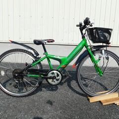 中古自転車多数販売中!　安い自転車は大丈夫？という方　是非ご来店ください!　大人気! ブリヂストン エクスプレスジュニア 迫力とスピード感! ダイナミックなデザインのジュニアマウンテン EX465 SHIMANO Tourney 外装6段 24×1.75 グリーン&ブラック 車体良好! m13