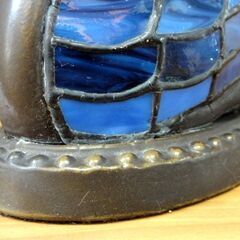 白鳥デザイン ステンドグラス 照明 テーブルランプ ライト ブルー/青 ヴィンテージ アンティーク 家電 札幌市 中央区 南12条の画像