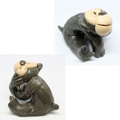 陶器 見ざる聞かざる言わざる 三猿 置物 インテリア 札幌市 清田区 平岡の画像