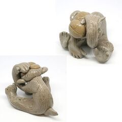 陶器 見ざる聞かざる言わざる 三猿 置物 インテリア 札幌市 清田区 平岡の画像