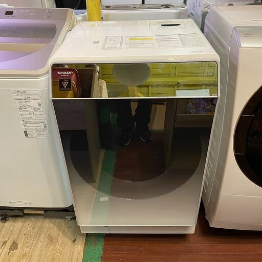 送料無料・設置無料有りSHARP シャープ ドラム式洗濯乾燥機 11.0/6.0kg 2017年製 ES-P110-SL 中古家電