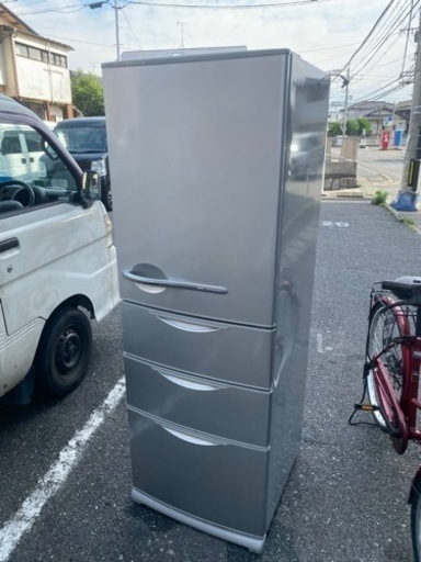 配送設置無料　保証付き サンヨー SANYO 冷蔵庫（355L・右開き） ヘアラインシルバー SR-361U(S)