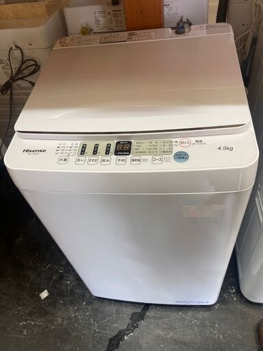 ☆中古￥11,800！Hisense　4.5kg洗濯機　家電　2021年製　HW-E4504型　幅54㎝ｘ奥行54㎝ｘ高さ88㎝　【BF054】