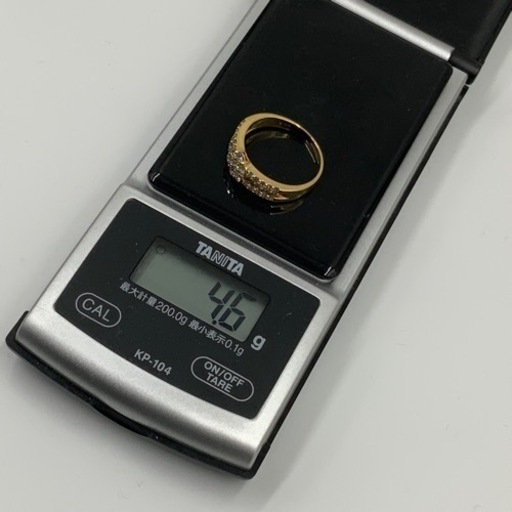 K18 18金　1ct ダイヤモンドリング　指輪　4.6g 約18号　イエローゴールド
