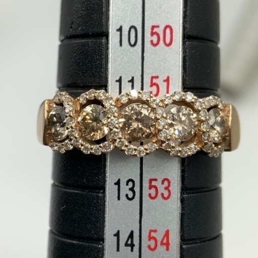 K18 ピンクゴールド　ダイヤモンドリング　3.4g 約11.5号から12号　0.8ct
