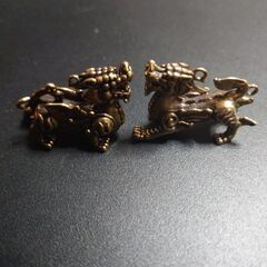 2個 麒麟 オブジェ 真鍮 貔貅 フィギュア 動物 マスコット ...