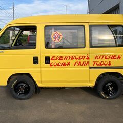 キッチンカーにも！日本に１台！ジャッキーチェン スパルタンＸスパルタン号 レプリカ！1990年ホンダ アクティ バン ５MT フルタイム４WD 軽 キャンプ キャンピングカーの画像