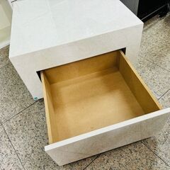うっどすたいる ローテーブル リビングテーブル キューブ型 正方形 大理石柄 引き出し付き 未使用品ですの画像