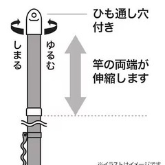 ステンレス巻き伸縮物干し竿の画像