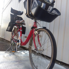 【丸石サイクル　子供乗せ自転車　ふらっか～ずプリミア リユース車】✨超お得幼児2人同乗基準適合車✨の画像