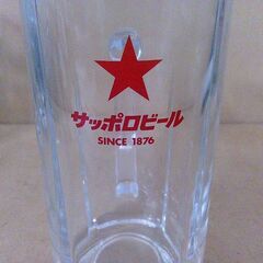 ■ せ-421②　サッポロ ビール  中ジョッキ 6個入 未使用保管品 日本製 佐々木硝子 ※単品:高さ16.5口径7.8最大幅(持ち手まで)11.5cm 重さ800gの画像