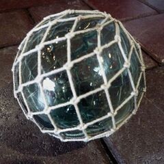 ガラス製 浮き球 23個セット 保護ひも付き 直径8～9cm 漁具 オブジェ 浮玉 まとめて インテリア 札幌市東区 新道東店の画像