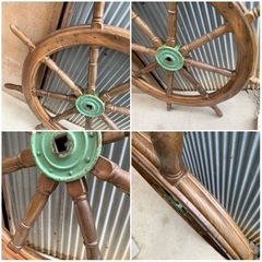 【取引中】G061 特大 操舵輪　直径 約121cmの画像