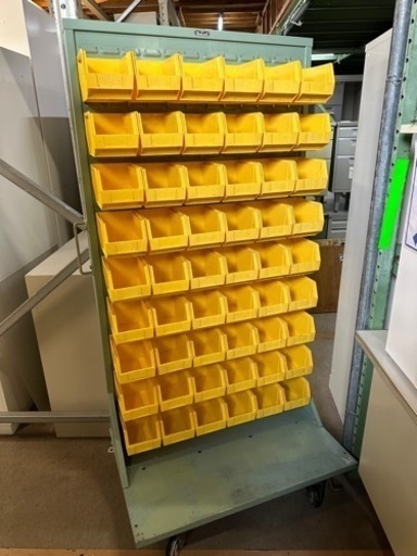 VanLack パネルコンテナラック　片面　キャスター付き　コンテナ５４個　W91 D60 H177cm