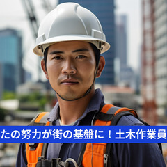 「あなたの努力が街の基盤に！土木作業員募集」