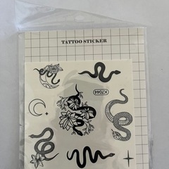 タトゥー シール 蛇 ヘビ ステッカー 月 スリザリン