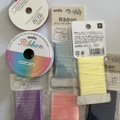 サテン　リボン ピンク 青 紫 黄 水色 ブルー イエロー かわいい パープルの画像