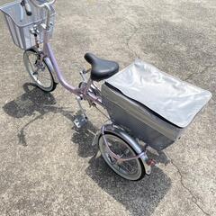 ブリヂストン  MブランLピンク ブリヂストンワゴンBW10 前18インチ 後16インチ 変速なし 三輪車 シティサイクル ママチャリ 自転車  カゴカバー付き 鍵1個 美品の画像