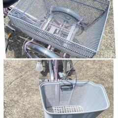 ブリヂストン  MブランLピンク ブリヂストンワゴンBW10 前18インチ 後16インチ 変速なし 三輪車 シティサイクル ママチャリ 自転車  カゴカバー付き 鍵1個 美品の画像