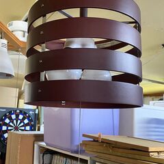 木製リング　ペンダントライト　照明　の画像