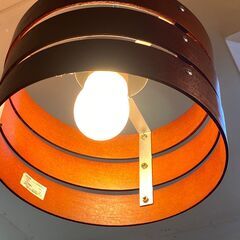 小サイズ　木製リング　ペンダントライト　照明　の画像