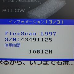 名機 EIZO FlexScan L997 21.3インチ 液晶モニター 1600×1200 回転モニター IPSパネル スクエア 使用時間 10812H セレーングレー 札幌 手稲の画像