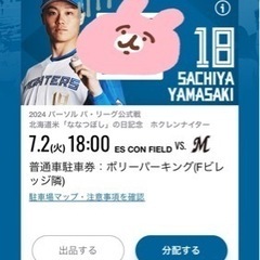 7/2 エスコン駐車券