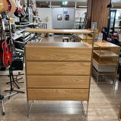 無印良品　木製4段シェルフ キャスター付き 無印良品 ユニットシェルフ 木製 4段 ラック 棚