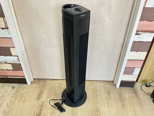 タワー扇風機 テクノス TF-821 2019年製 タワーファン ブラック　中古動作品 クリーニング済み