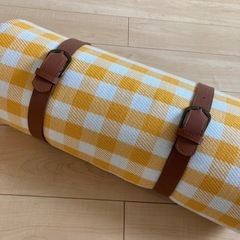 大判 レジャーシート ピクニックマット 黄色 イエロー チェック 200×200の画像