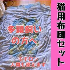 【引取限定】猫用布団セット・化繊綿の軽い掛・敷布団セット★シング...