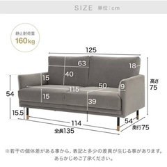 [ご相談中]使用3年◇LOWYA 2人掛けソファ 幅140 | ベルベット調 | スチール脚の画像