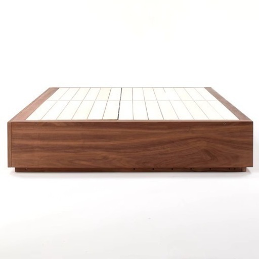 無印良品　MUJI　収納ベッド　セミダブル　ウォールナット　ヘッドボード・マットレス付