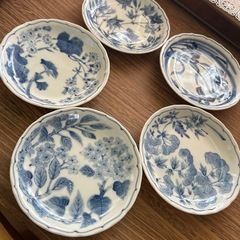 未使用　たち吉　小皿5枚セット　アジサイ紫陽花あじさいの画像