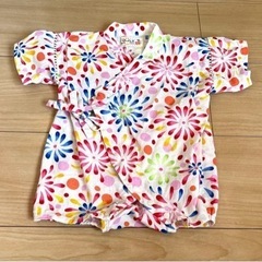 ベビー甚平♡花火柄♡くろわっさんすべべ♡70サイズ♡