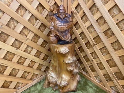 【愛品館江戸川店】七福神 切り株彫刻 置物 オブジェ ID：112-047319-007